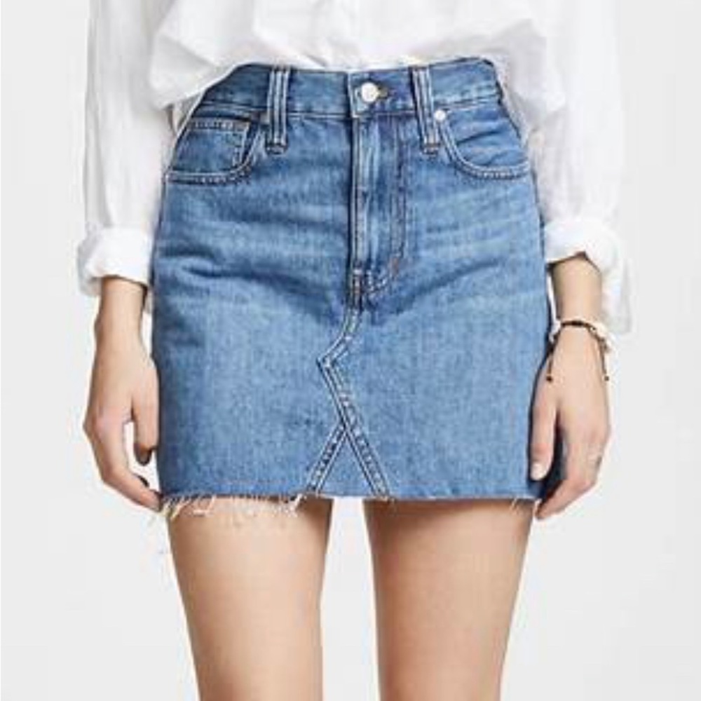 Madewell Rigid Denim A-Line jean skirt. Denim mini skirt Size 25.
